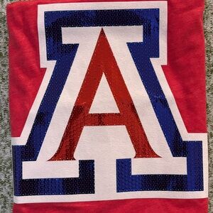 University of Arizona Wildcats. Sequin block A red racer back tank top.
